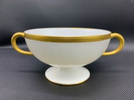 1 Footed Bouillon Cup Cream Soup by Haviland France Gold Trim 2 Handle 1... - £13.66 GBP