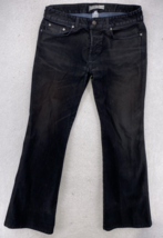 NYS Jeans Men 34 Velvet Denim Black Bell Bottom Made USA Flap Pockets Bu... - £45.73 GBP