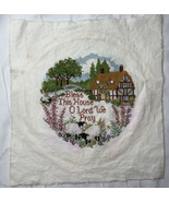 Completed Finished Cross Stitch Bless This House O Lord We Pray 9” Sheep... - £18.48 GBP