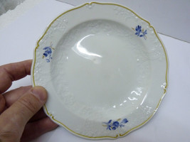 Antique Marked Meissen Scalloped Plate #3705 Blue Flowers &amp; Gold Border,... - $2,101.62 MXN