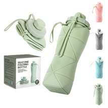 600ml Folding Silicone Water Bottle Sports Water Bottle Outdoor Travel Portable - £11.95 GBP+