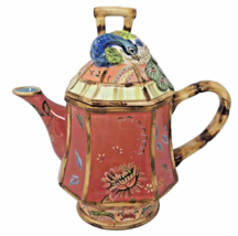 Tracy Porter Artesian Road Teapot w/Lid 3 Cup Handpainted Peacock Whimsy Boho - £35.59 GBP