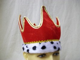 Red Royal Queen King Costume Plush Crown Royalty Court Majesty Prince Un... - $8.86