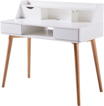 White Work Desk With Storage Drawers And A Shelf By Versanora, And Office. - £165.99 GBP