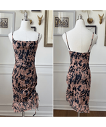 Pretty Little Thing Mesh Bodycon Ruched Mini Dress Dark Blue Beige Peach 4 - $429.69 MXN