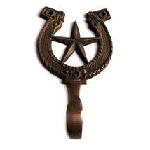 4 PIECES Solid Brass Clothes Hanger 5.3&quot; Vintage Pants Hook Horseshoe Motif - £35.58 GBP+