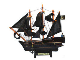 [Pack Of 2] Wooden Black Pearl Pirates of the Caribbean Model Pirate Ship Chr... - £32.13 GBP