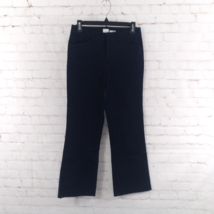 A New Day Pants Womens 2 Blue Stretch Mid Rise Flare Trousers Preppy Cla... - $19.88
