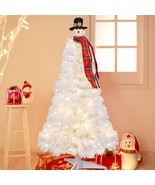 4FT Lighted Artificial Christmas Tree with Snowman White Salem Pencil Pi... - £44.77 GBP