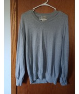 LL Bean Cashmere Blend V-Neck Sweater Mens Size Medium Gray Long Sleeve - $7.00