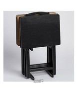 5-pc. Folding Wooden Black TV Tray Set - $168.81 CAD
