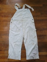 Vintage Pay Day Square Back Overalls White Painters Pants XL Denim distressed - £126.60 GBP