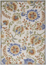 4&#39; X 6&#39; Blue And Yellow Floral Power Loom Area Rug - $2,242.94 MXN
