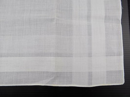 Vintage White Handkerchief Hankie Large White On White Plaid Design 18 1/2 X 19&quot; - £2.75 GBP