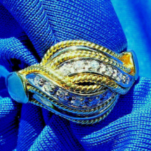Vintage Damiani Diamond Ring Elegant Estate Deco Style Solid 18k Gold Statement - $3,748.38 CAD
