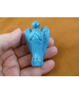(Y-ANG-701) Blue Howlite Guardian Angel Gemstone gem carving I love my a... - £13.78 GBP