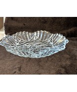 11&quot; Vintage Federal Glass Pioneer Intaglio Pattern Ruffle Edge Bowl Frui... - $21.99