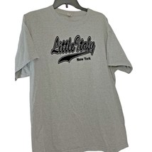 Little Italy New York NYC Heather Grey Velvet Flock Print Italian Tshirt... - $12.95