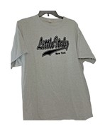 Little Italy New York NYC Heather Grey Velvet Flock Print Italian Tshirt... - $12.95