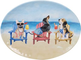 Dog 27414 Oval Serving Platter Hot Dogs Heavy Weight Melamine 18 x 13.5&quot; - £27.76 GBP