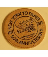 Vintage New York To Paris Wooden Nickel Lindbergh 1927 - 1977 - £3.90 GBP