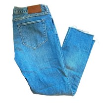 Allsaints Women&#39;s Ashby Denim Mid Rise raw hem distressed jeans size 30 - £36.71 GBP