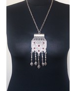 Silver Plated Sun Drop Coin Pomegranate Necklace, Armenian Necklace - £42.79 GBP