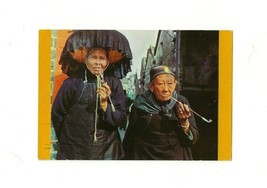 1960s Hong Kong Post Card The Old Lady Villagers Gut Hing Village Kam Tin VTG - £7.84 GBP