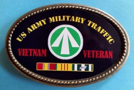 Vietnam Veteran Us Army Military Traffic Epoxy Belt Buckle - New - £13.19 GBP