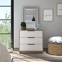 28&quot; Light Oak And White Three Drawer Dresser - $256.49