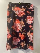 TOP FASHION OF NEW YORK SIZE LG SKIRT PINK ROSE NAVY BACKGROUND #739 - £27.83 GBP