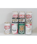 Vintage Beer Can Lot of 7 Schmidt Wildlife Tiger Head Pike Deer Light - $38.03 CAD