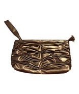 Elizabeth Arden Metallic Bronze Ruched Wristlet Clutch – Faux Leather - $332.78 MXN
