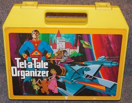 Vintage 1980s Tel a Tale Organizer Hard Plastic Yellow Case - $49.99