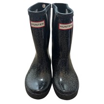  Hunter Rain Boots Black Glitter Little Girls Size 12 - £22.14 GBP