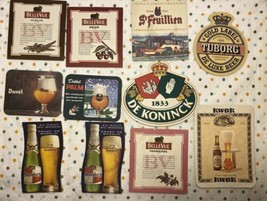 Vintage Set of 11 Beer Coasters Kronenbourg Tubork DeKoninck Dobbel Duve... - £25.81 GBP