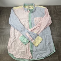 J Crew Shirt Mens Large Pink Long Sleeve Button Dress Striped Broken In Oxford - $15.68