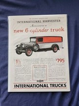 Vintage 1931 INTERNATIONAL TRUCKS Announces a New 6-Cylinder Truck Print Ad - £5.88 GBP