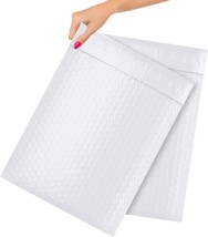 Poly Bubble Mailer 10.5&quot; x 15&quot;, Pack of 25 White Padded Envelopes - £29.24 GBP