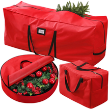 3Pcs Heavy Duty Christmas Tree Storage Bag  For 9Ft  Durable Waterproof RED - $60.39