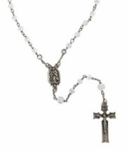 Beautiful Lady Guadalupe Rosary With Clear Glass Beads In Lead Free Pewter - $28.99