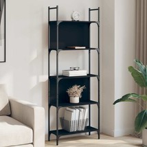 Bookshelf 5-Tier Black 60.5x24x166.5 cm Engineered Wood - £40.00 GBP