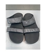 Fitflop Silver Sparkle Slides Sandals Leather Women&#39;s Size 10 - $1,025.32 MXN