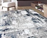5&#39; X 7&#39; Blue Contemporary Abstract Distressed Area Rug From Rugshop. - £75.85 GBP