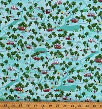 Cotton Camping RV Park Camper Vans Retro Travel Fabric Print by the Yard D583.62 - £23.97 GBP