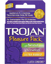 Trojan Pleasure Pack Condoms - Box of 3 - £19.50 GBP