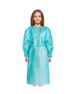 Blue Polyethylene Isolation Gowns 45 Long 25 Pack 1 Mil Large Unisex - $34.54