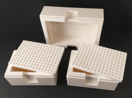 LEGO Architecture IKEA Bygglek Set of 3 White Storage Boxes MISSING ONE LID - $14.99