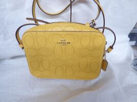 Coach Perforated Signature Leather Mini Camera Crossbody Bag 2403 Honey ... - $115.00
