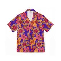 Men&#39;s Hawaiian Pink Purple Camp Shirt, AOP Shirt, Men&#39;s Resort Wear, Vacation Sh - $77.00+